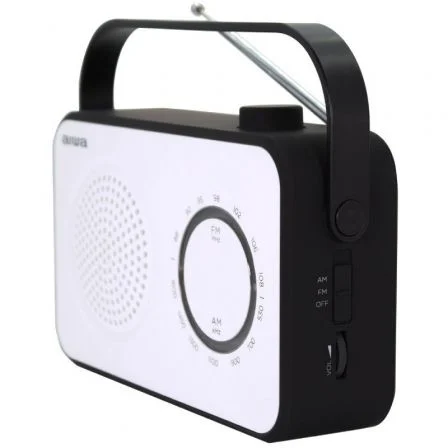Aiwa Radio Portátil R-190BW Blanco AM/FM Altavoz 3, Aux In, ASA, Antena Telescópica